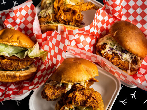 Fried Chicken Sandwiches from Frying Pan