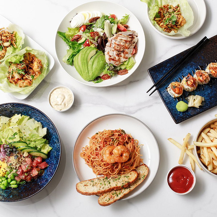 table of food at Cactus Club