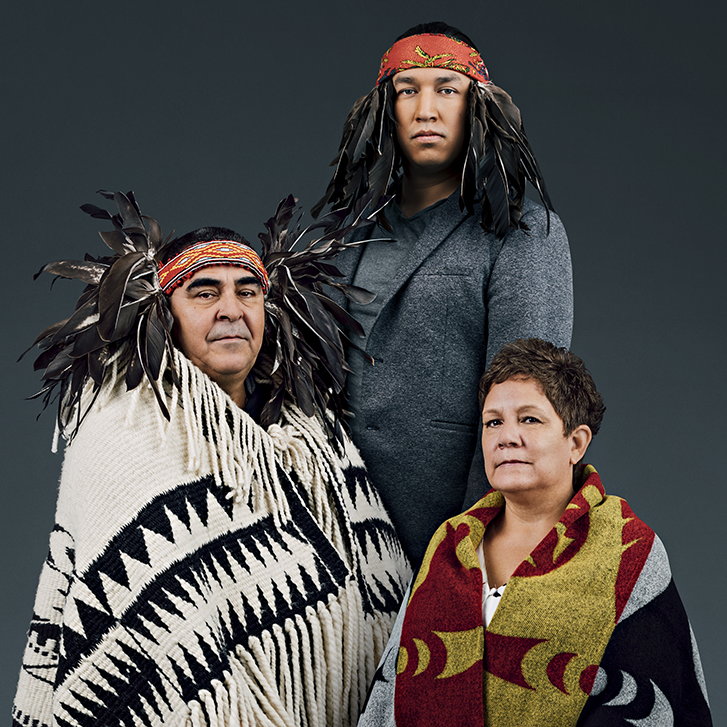 Clockwise from left, Chief Wayne Sparrow (Musqueam Band), Council Chairperson Khelsilem (Squamish Nation); Chief Jen Thomas (Tsleil-Waututh Nation). Photo: Tany Goehring.