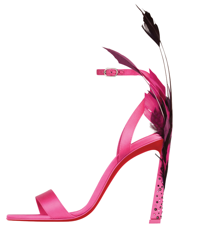 Christian Louboutin’s glam Condora Queen Plume stiletto in pink 