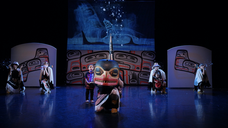 Theater performance with traditional indigenous masks