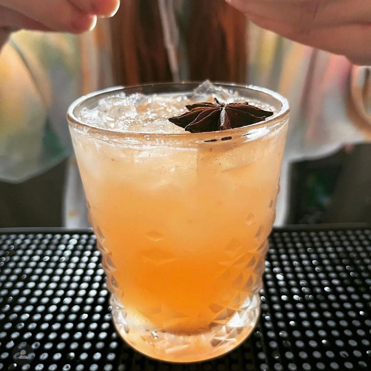 A cocktail with star anise from Alibi Room