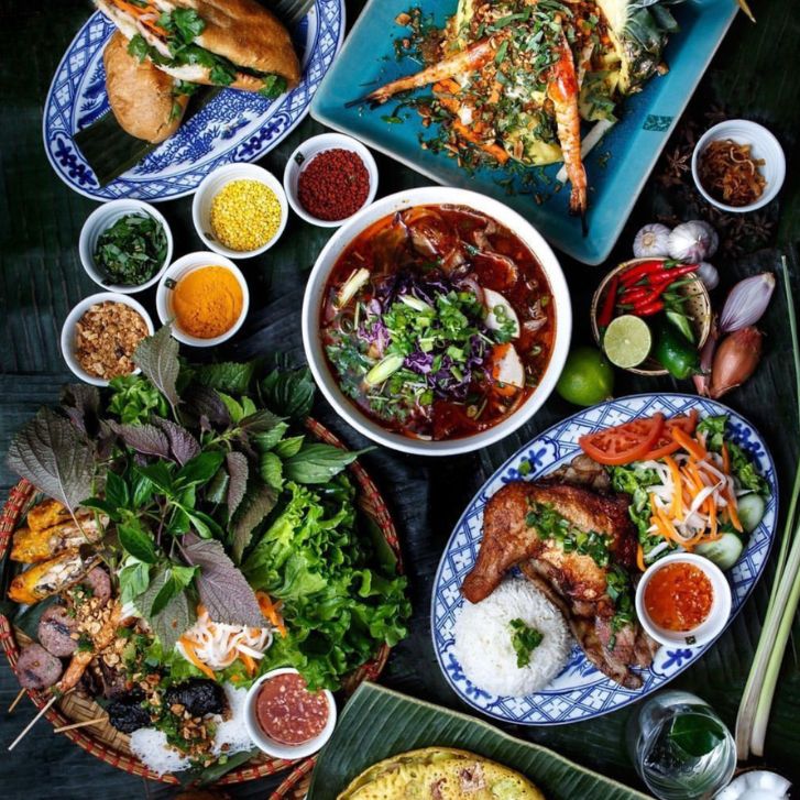 An array of Vietnamese dishes