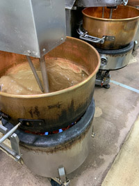 Hot caramel being stirred