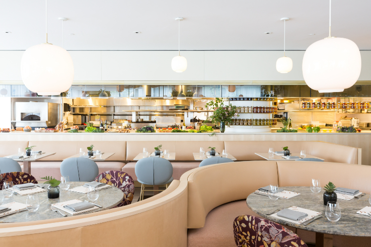 the interior of the botanist restaurant