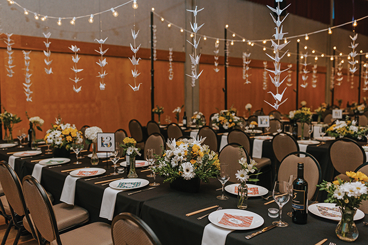 Chris + Alyssa Wedding origami cranes