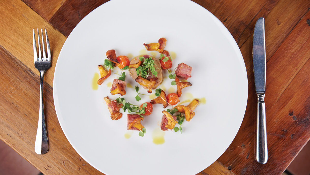 elegantly plated ravioli