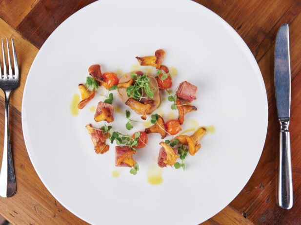 elegantly plated ravioli