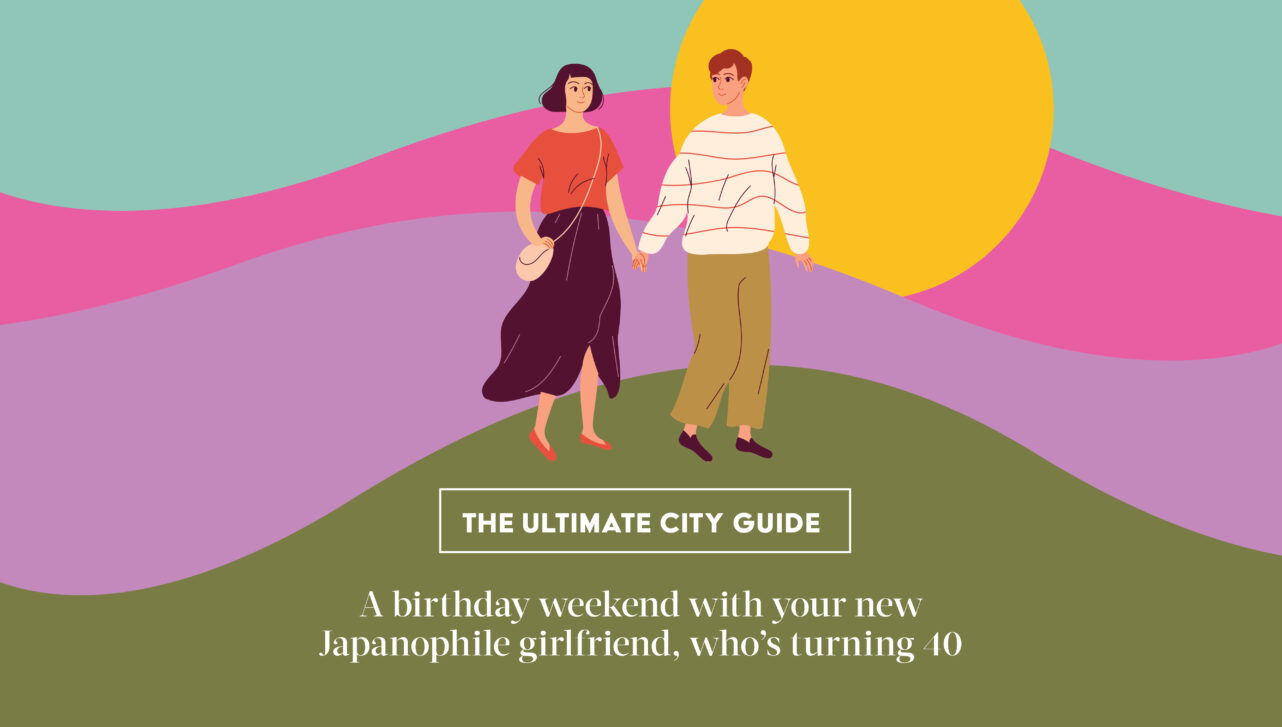 cartoon couple holding hands