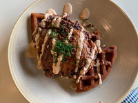 Fried Chicken and Waffles from Bells and Whistles