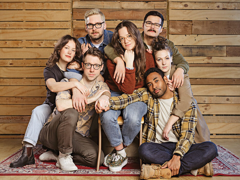 Blind Tiger: clockwise from top left: Devin Mackenzie, Allie Entwistle, Sasha Mark, Toddy, Kevin Vidal, creative director Tom Hill and Syd Campbell.