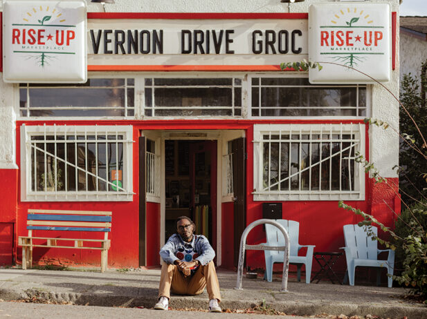 Rise Up corner storefront