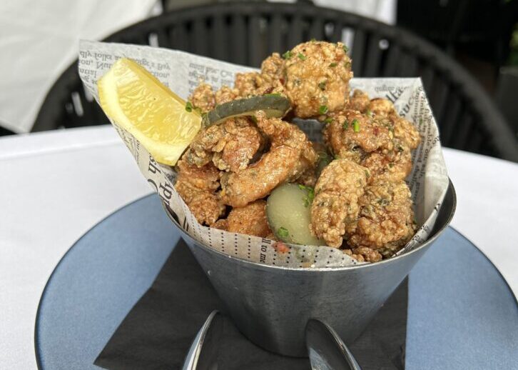 fried chicken with pickles