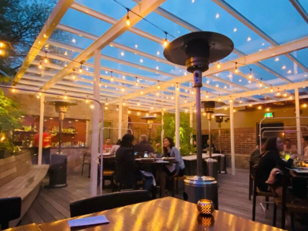 dusk on vij's patio