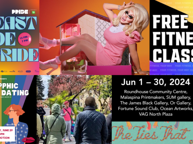 photo collage of pride events for June 2024