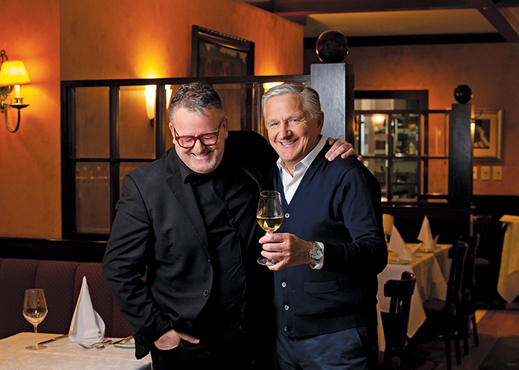 Santé! Chef Rob Feenie (left) and chef Michel Jacob on site at Le Crocodile.