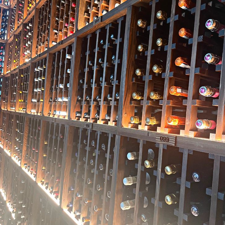 A wall full of wine bottles