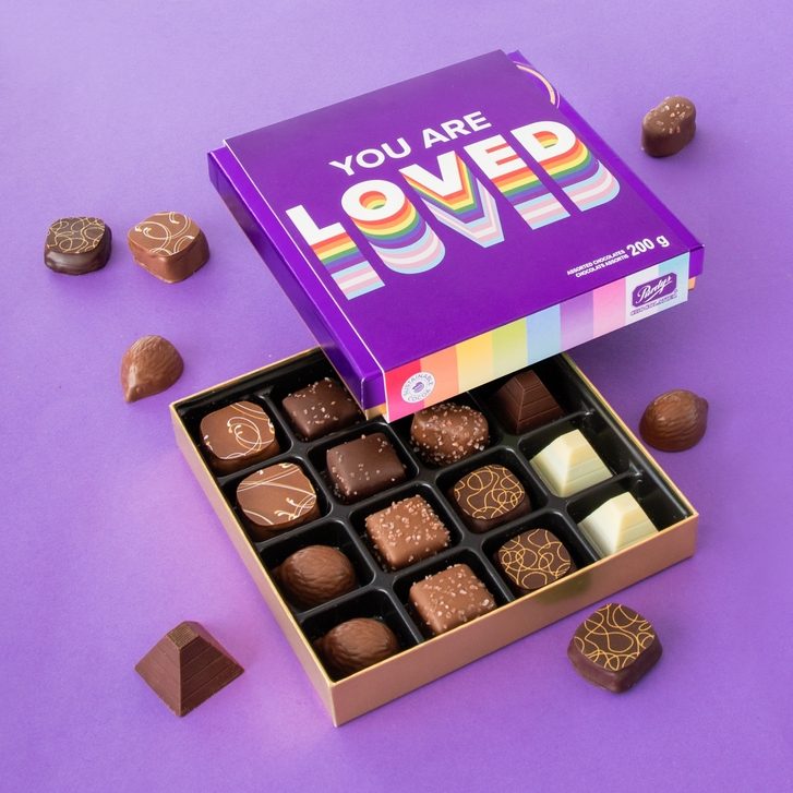 A box of chocolates that says You Are Loved