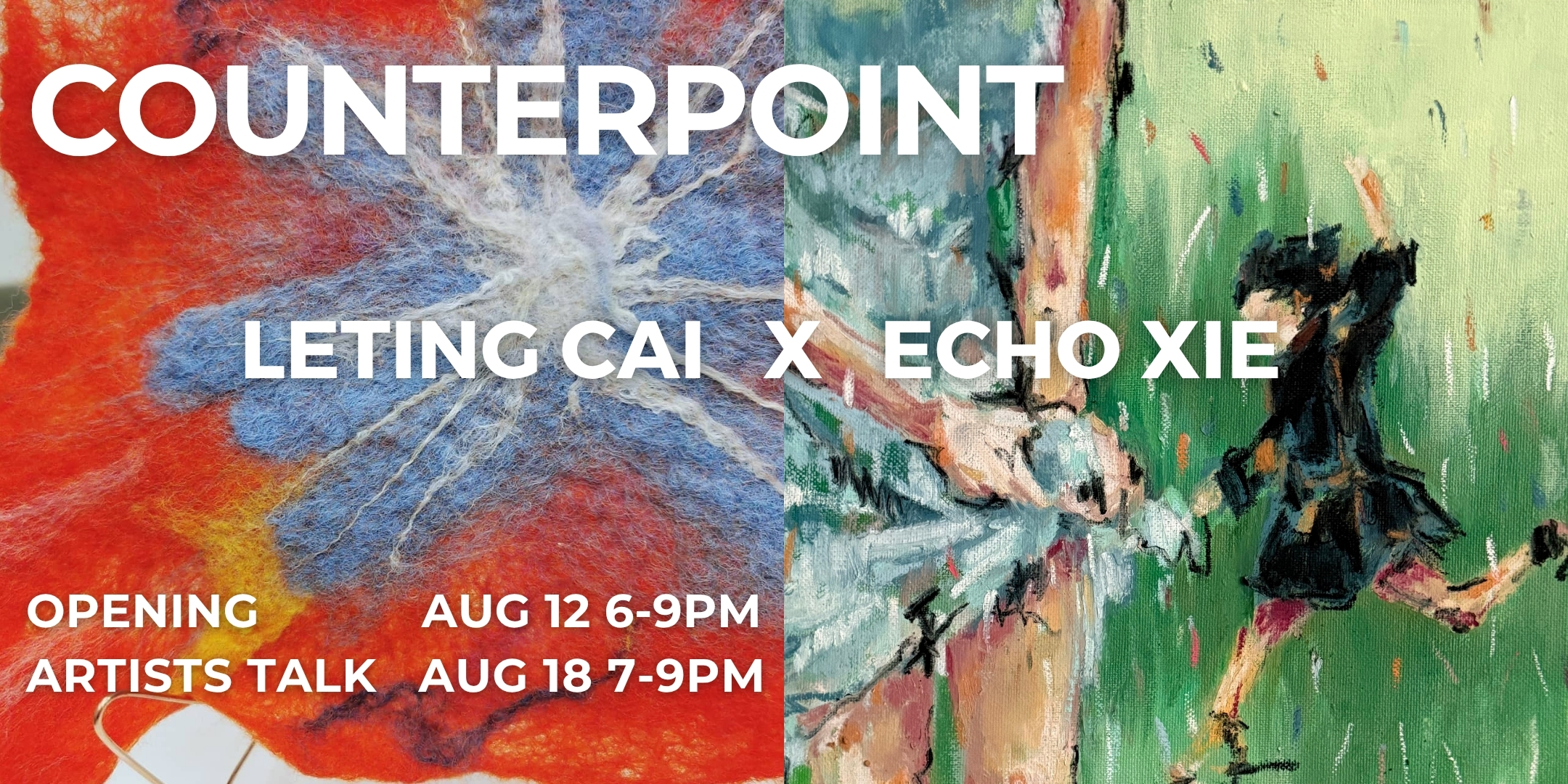 COUNTERPOINT: The Field of Reflected Encounters – Painting, Sculpture, Fibre Art and Installation by Leting Cai and Echo Xie