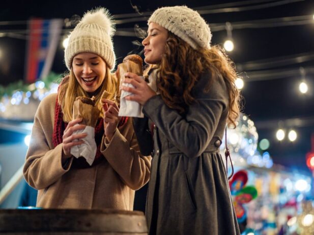 Friends enjoying time together on christmas