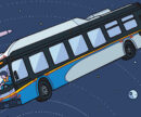 illustration of translink bus in space
