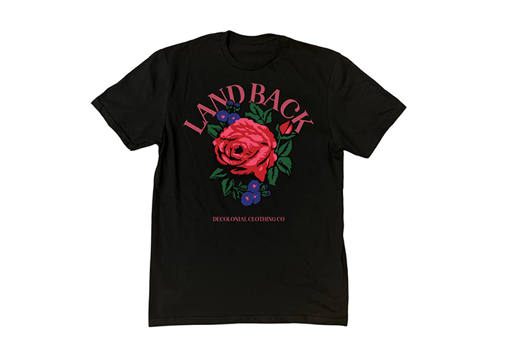Land Back Rose Tee from Decolonial Clothing