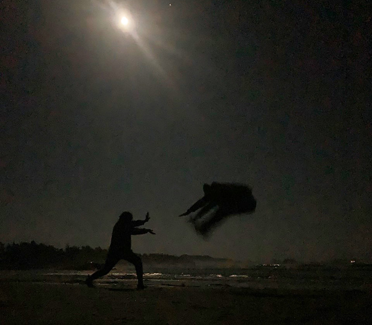 Moon on beach in tofino
