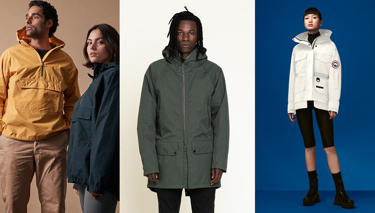 various models in great spring raincoats