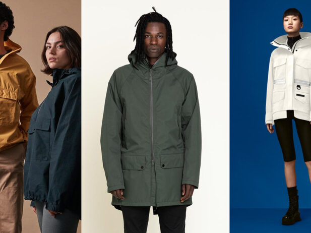 various models in great spring raincoats